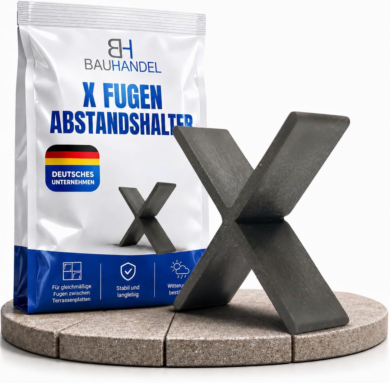 Bauhandel24 Fugenkreuze 3 mm für Terrassenplatten, 100 Stk.